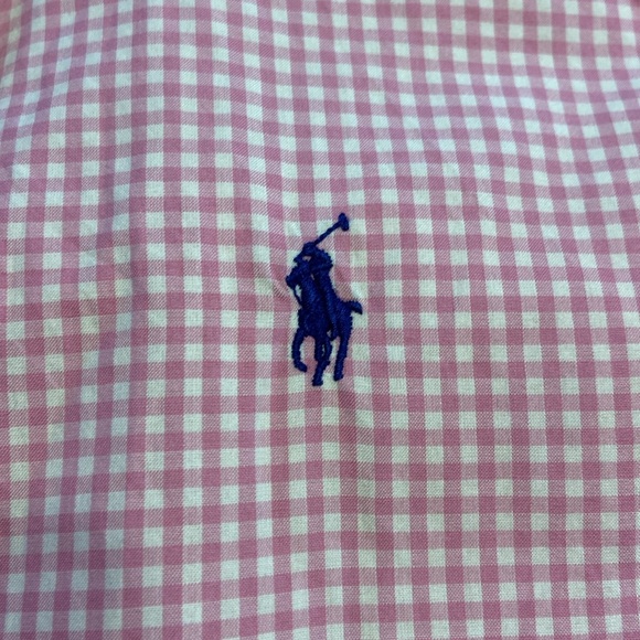 Polo Ralph Lauren short  sleeves button down shirt size 4 pink/white - Picture 2 of 5